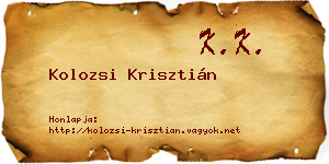 Kolozsi Krisztián névjegykártya
