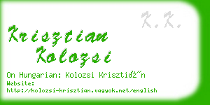 krisztian kolozsi business card